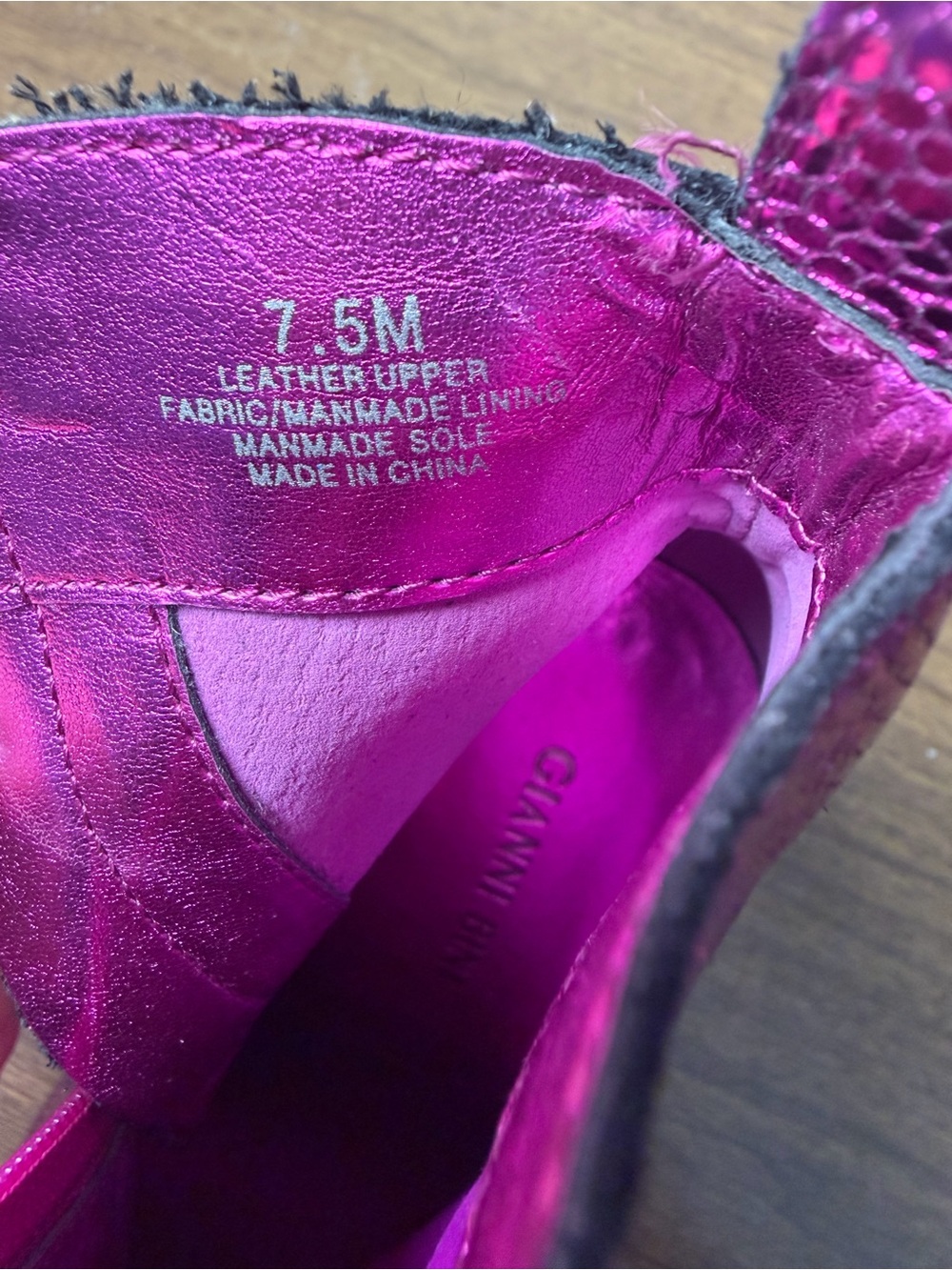 Gianni Bini Metallic Pink Western Ankle Boots Stiletto Pointed Toe 7.5 - Picture 5 of 11